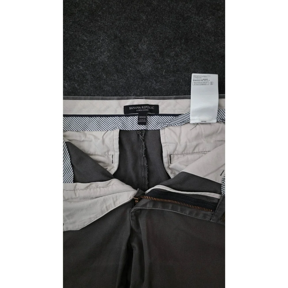 Banana Republic Fulton Skinny Chino Pants Mens Gray Cotton Blend 30x32